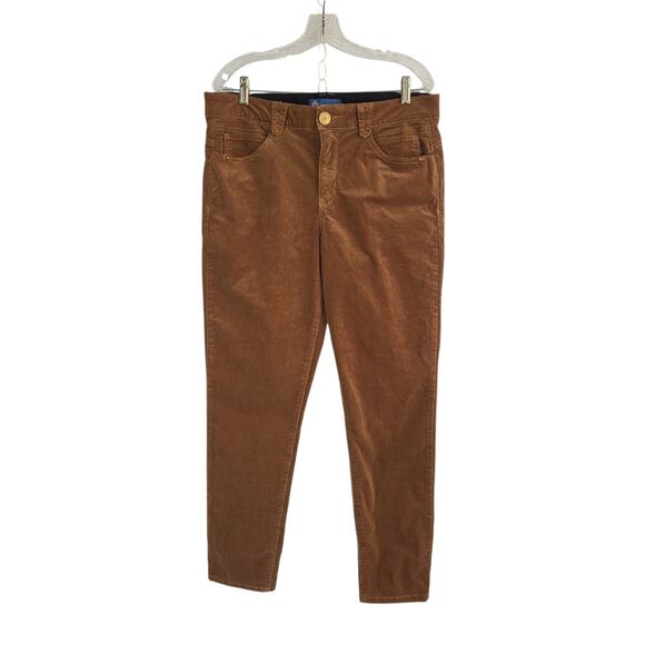 Democracy AbSolution Mid Rise Corduroy Pants Size 14 Brown Straight Leg Slimming - Picture 1 of 13